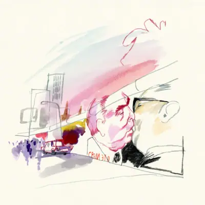 Drawing of a man kissing another man.