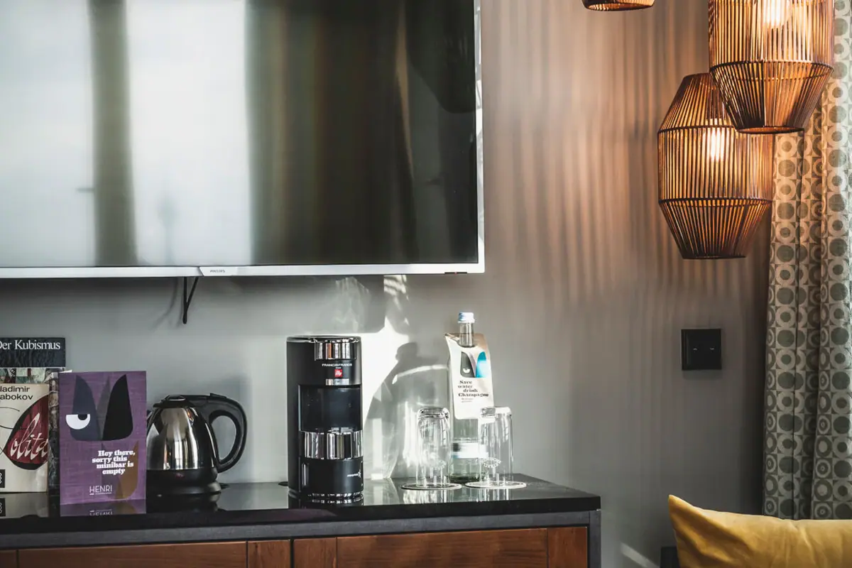 A television on the wall.