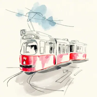 An illustration of the tramway in Vienna.