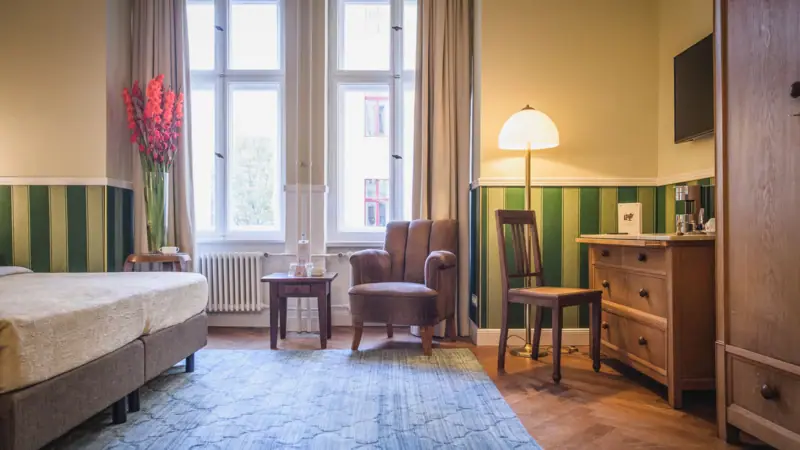 Room view bed wooden furniture