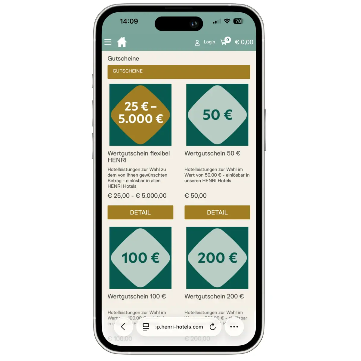 A mobile phone with a screen that displays a price list.