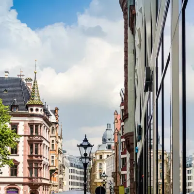 Leipzig city centre with buildings