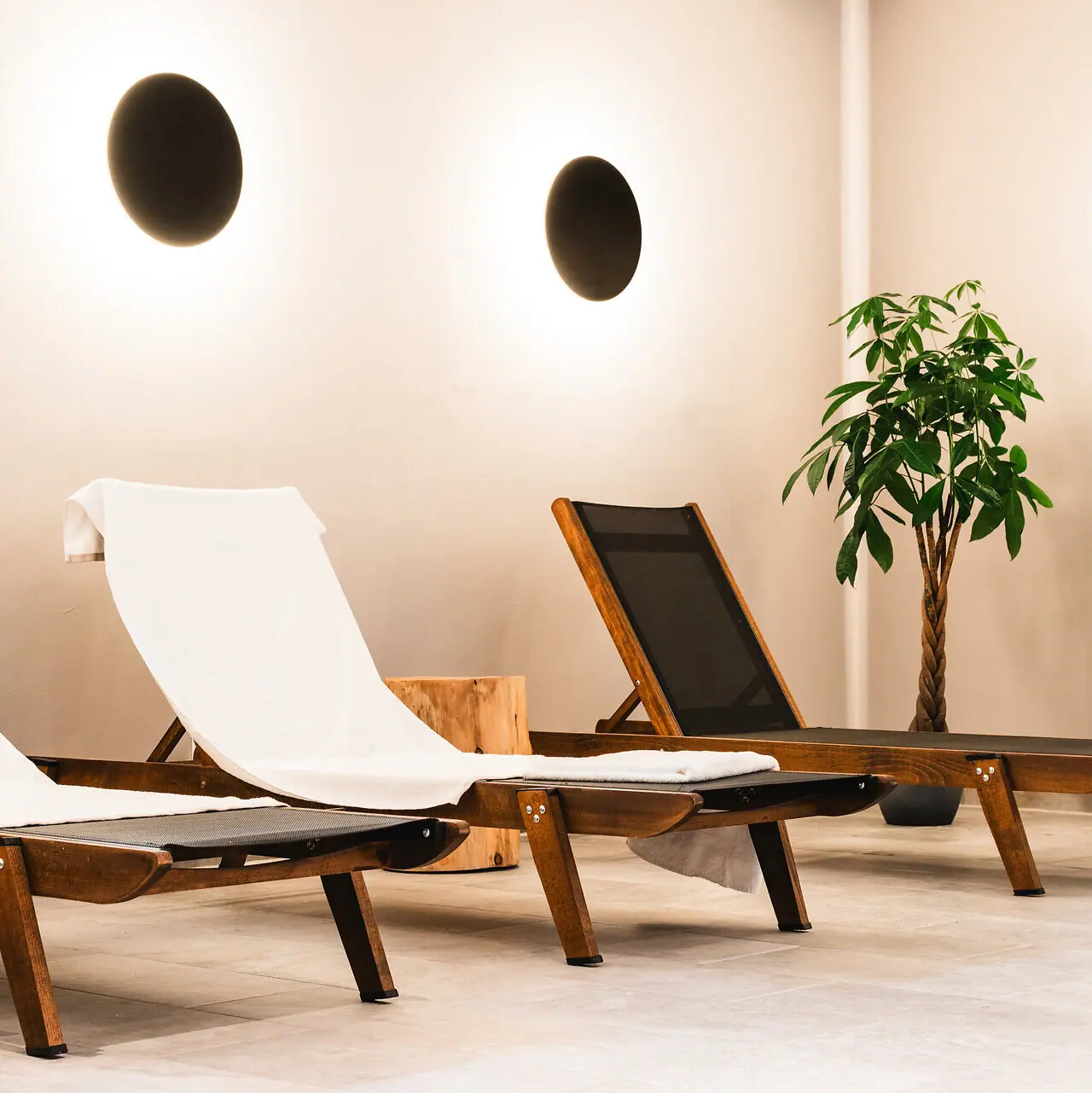 A group of chairs in a room.