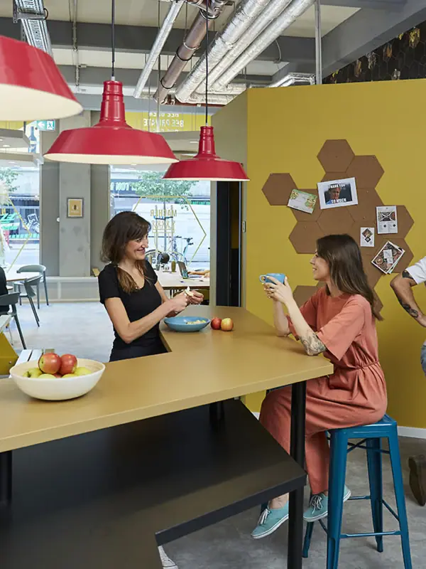 A group of people are sitting at a table.