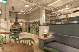 Room with couch and table