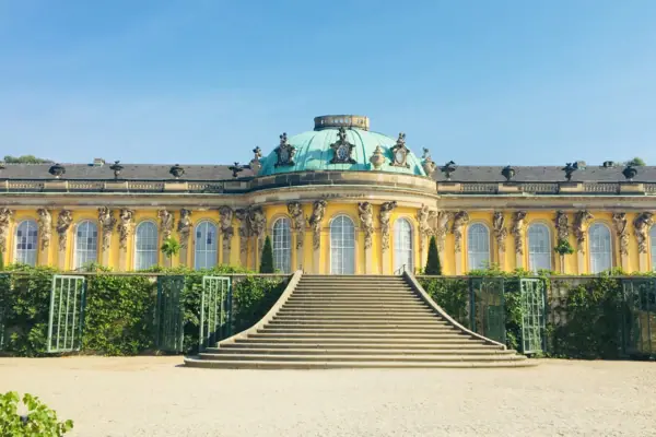 Sanssouci Palace with staircase in the foreground