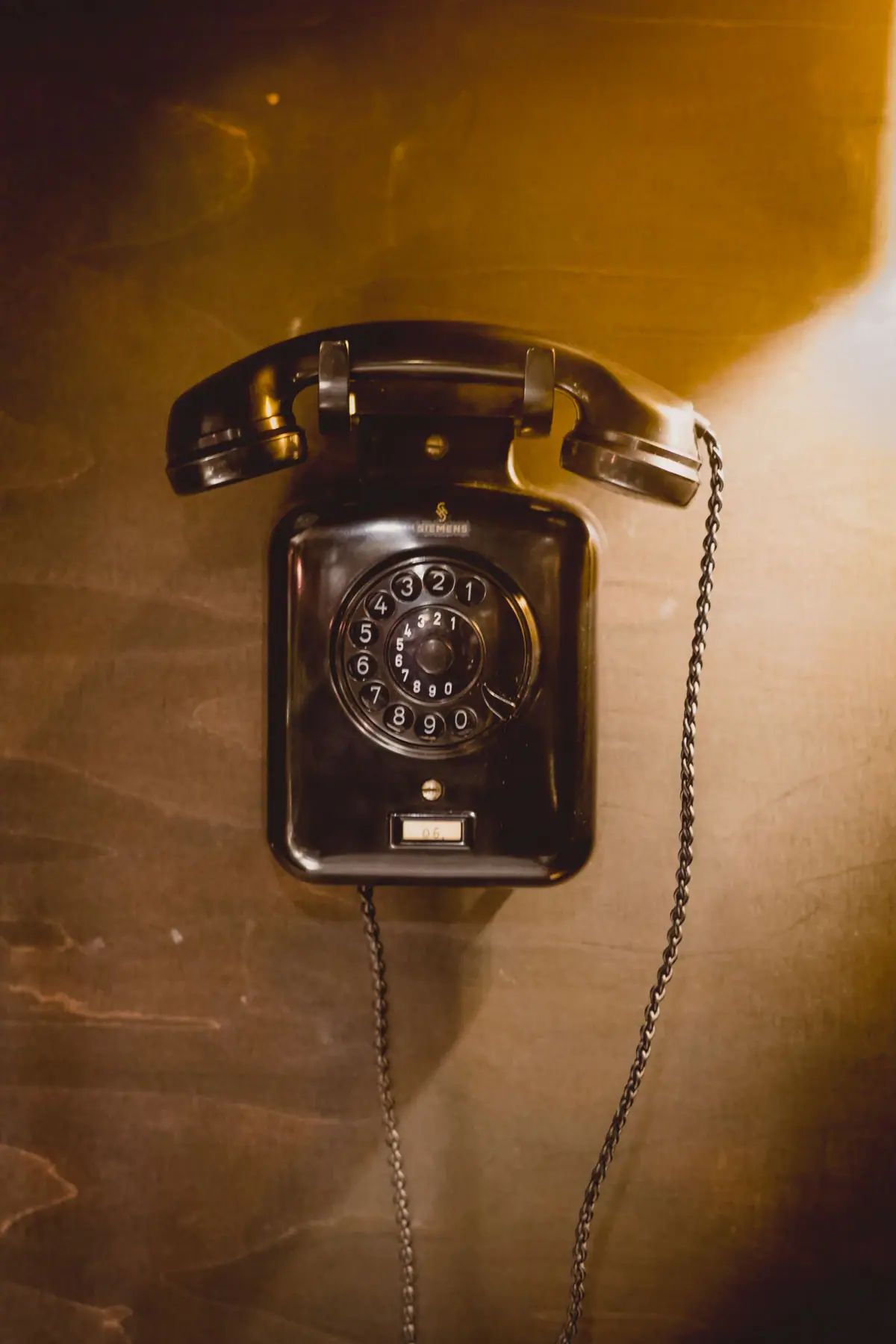 Antique telephone with dialling disc