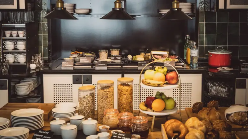 Kitchen with food on the counter
