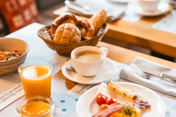 A table with various dishes.