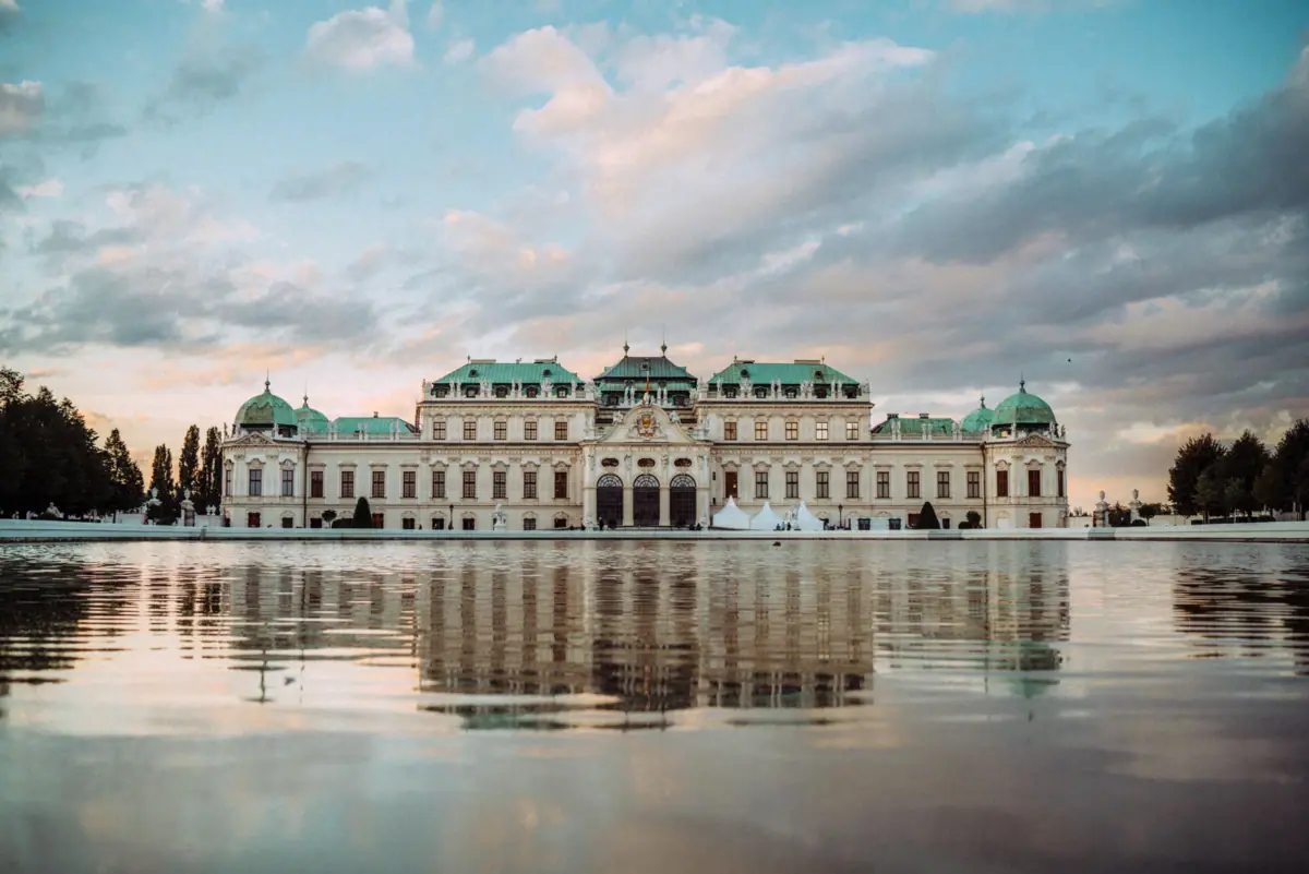 Belvedere Palace, Vienna Belvedere Palace in Vienna, reflected in a body of water.