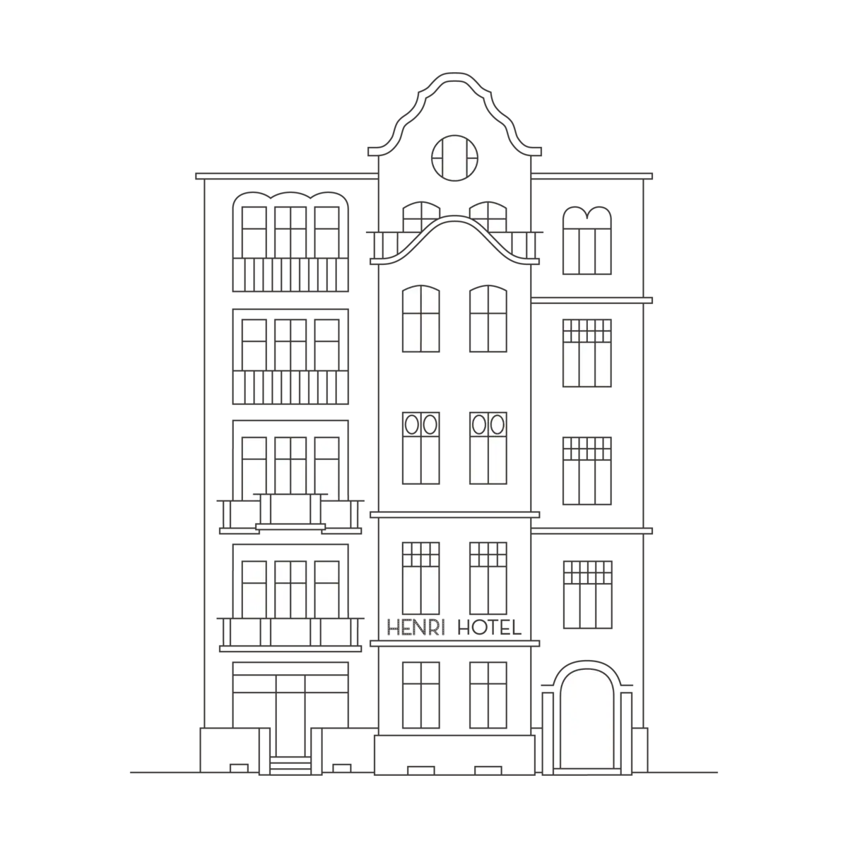 Illustration front view Henri Berlin