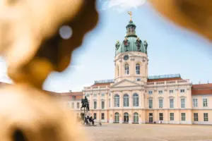Charlottenburg Palace, with its dome and statue in the foreground