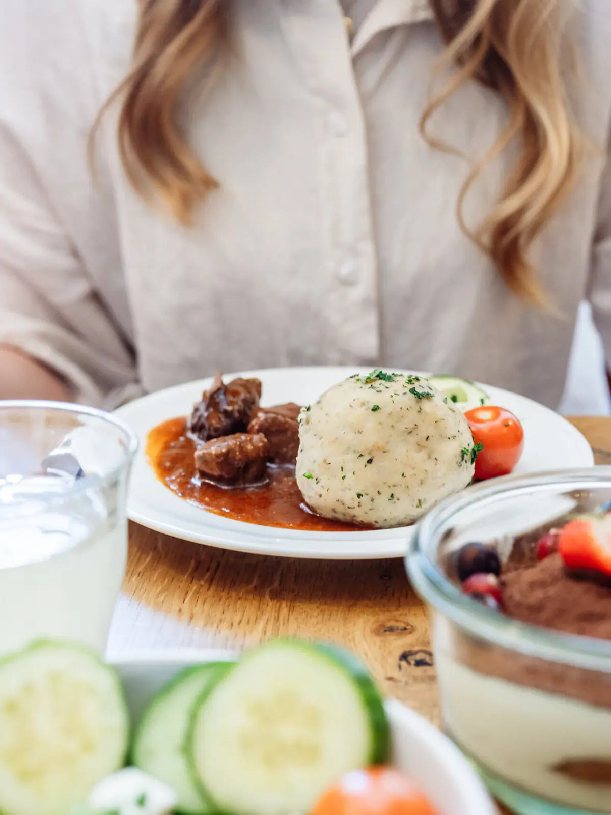 A plate of food on a table.