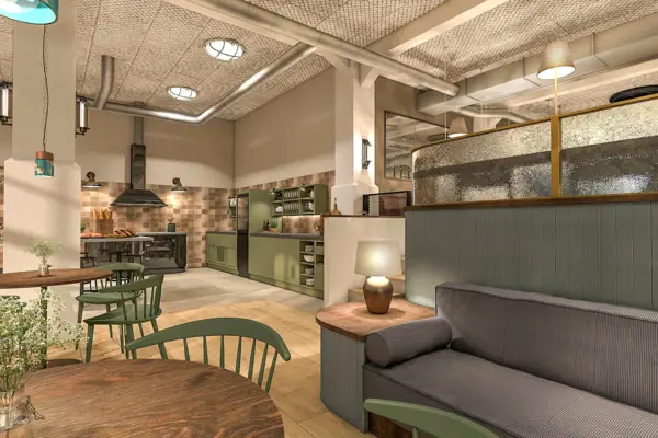 Room with couch and table