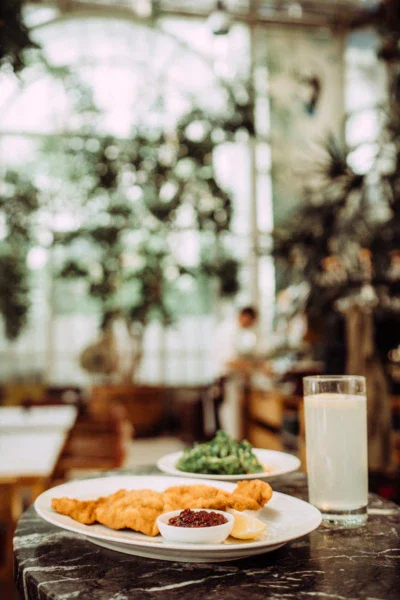 Wiener Schnitzel at the Palmenhaus Wien