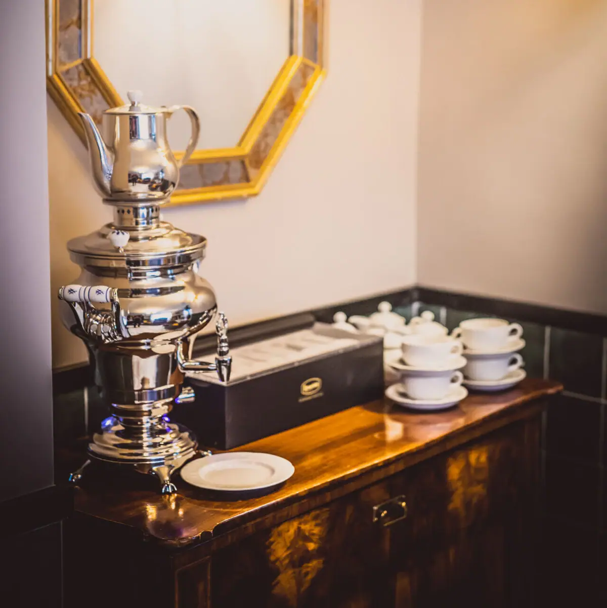 Tea service on a table
