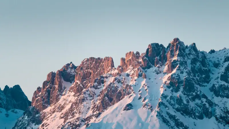 Mountains covered with snow in Kitzbühel.