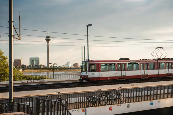 A train on the tracks.