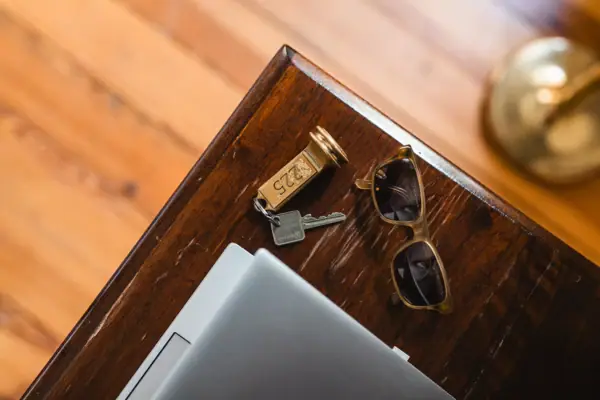 Keys and sunglasses on a table