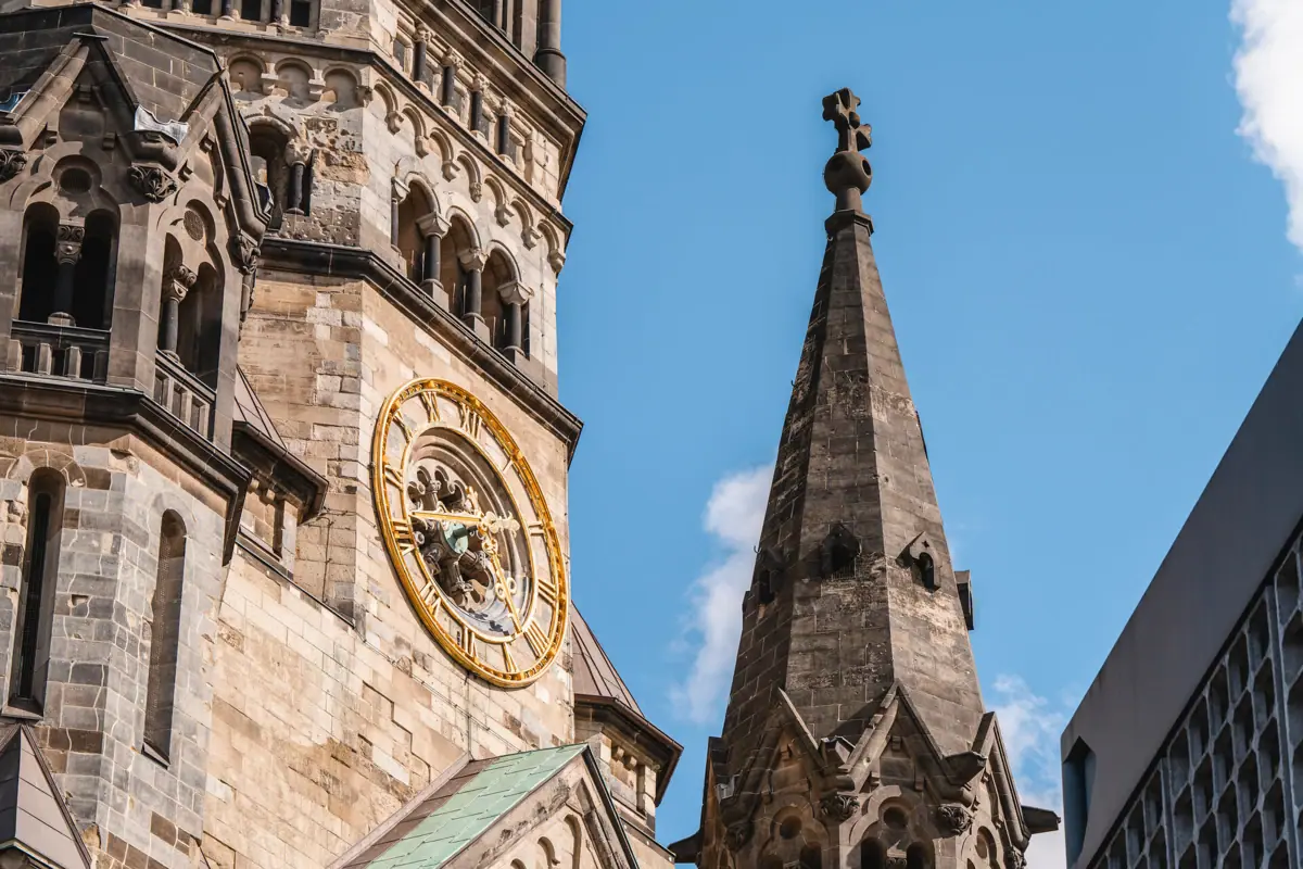 The Gedächtniskirche in Berlin on Kuhdamm.